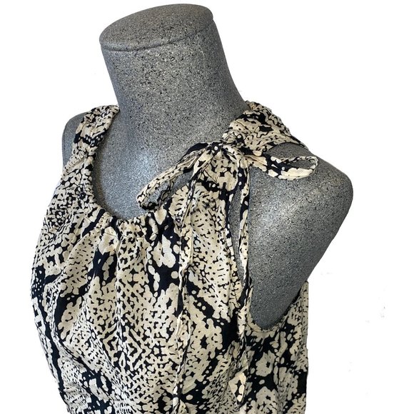 Ann Taylor Silk Blend Sleevless Blouse Snake Print - Picture 2 of 5